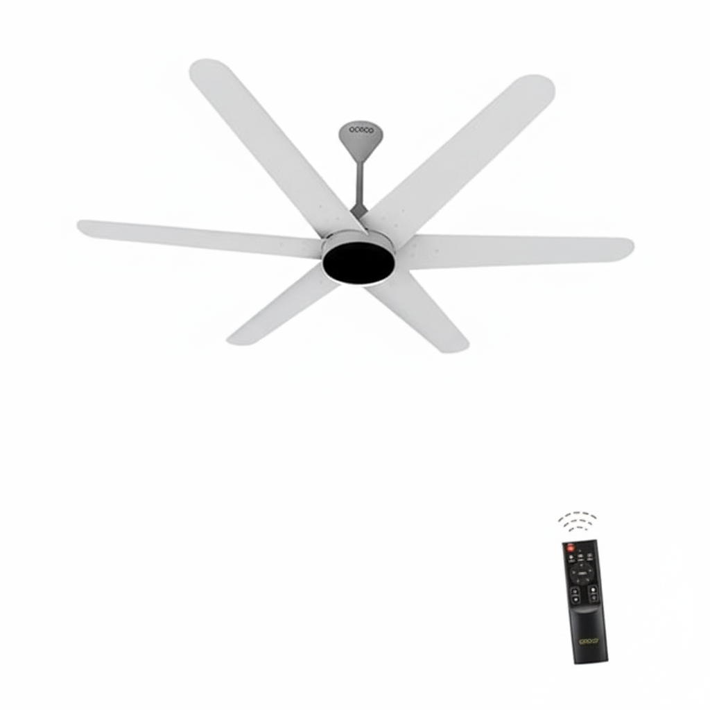 Hexo Ceiling Fan with Remote Operation 1200mm BLDC Motor 6 Blade Ceiling Fan for Living Room Saves Upto 65% Energy with 2 Year Warranty
