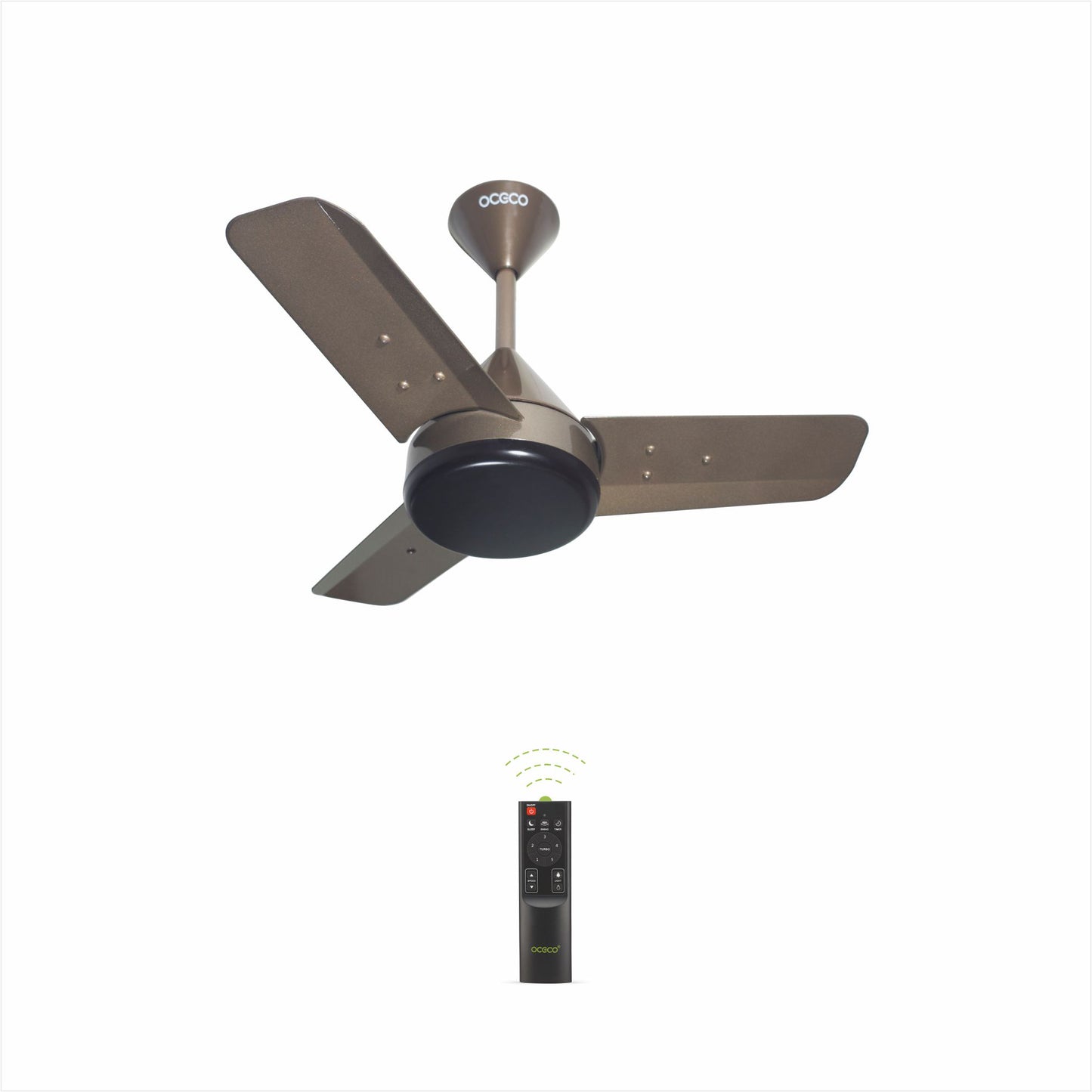 Fansio BLDC Remote Control Ceiling Fan with 3 Blades Modern Ceiling Fan in White & Black Color 5 Star Rated Energy Saving Fan