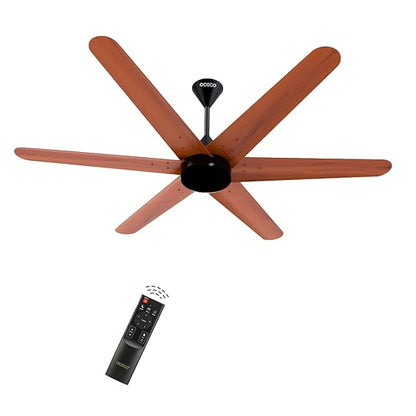 Hexo Ceiling Fan with Remote Operation 1200mm BLDC Motor 6 Blade Ceiling Fan for Living Room Saves Upto 65% Energy with 2 Year Warranty