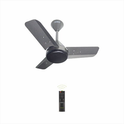 Fansio BLDC Remote Control Ceiling Fan with 3 Blades Modern Ceiling Fan in White & Black Color 5 Star Rated Energy Saving Fan