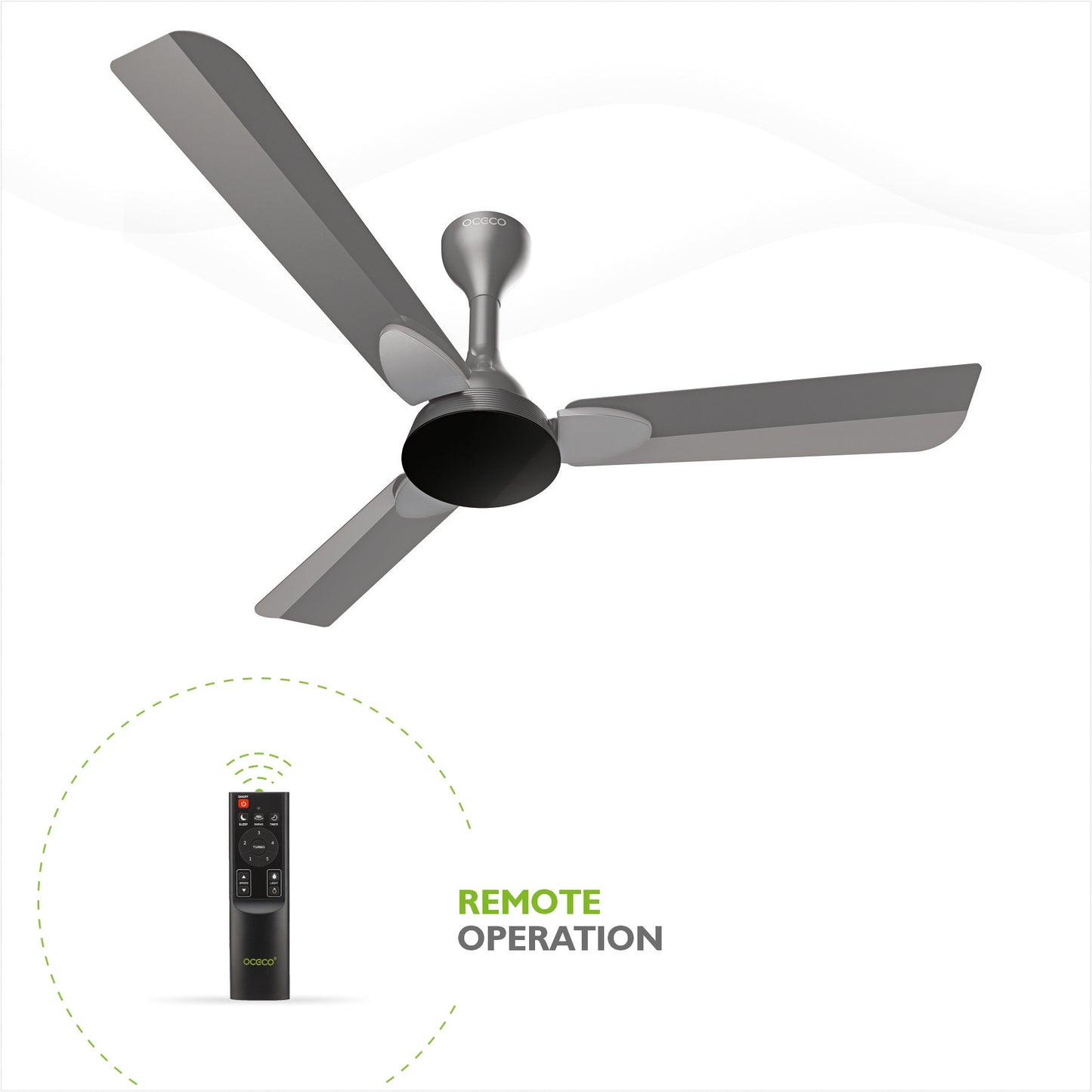 Classic 1200 mm BLDC Ceiling Fan – Slate Chrome Grey, BEE 5-Star, Remote-Controlled, High Airflow, Quiet BLDC Motor, Contemporary Indoor Fan
