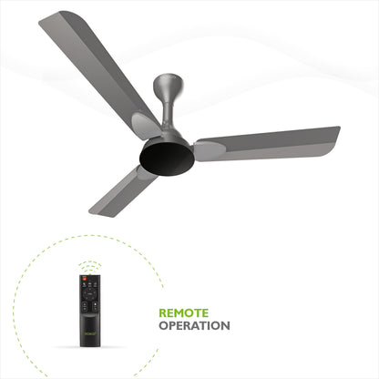 Classic 1200 mm BLDC Ceiling Fan – Slate Chrome Grey, BEE 5-Star, Remote-Controlled, High Airflow, Quiet BLDC Motor, Contemporary Indoor Fan
