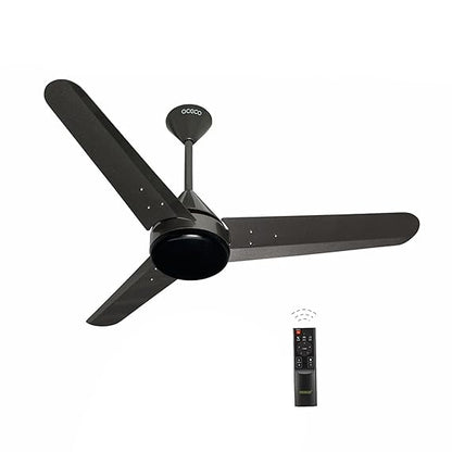 Fansio BLDC Remote Control Ceiling Fan with 3 Blades Modern Ceiling Fan in White & Black Color 5 Star Rated Energy Saving Fan
