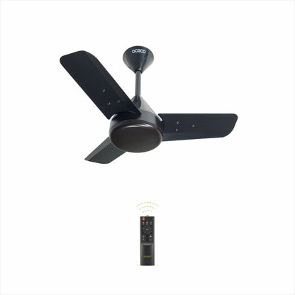 Fansio BLDC Remote Control Ceiling Fan with 3 Blades Modern Ceiling Fan in White & Black Color 5 Star Rated Energy Saving Fan