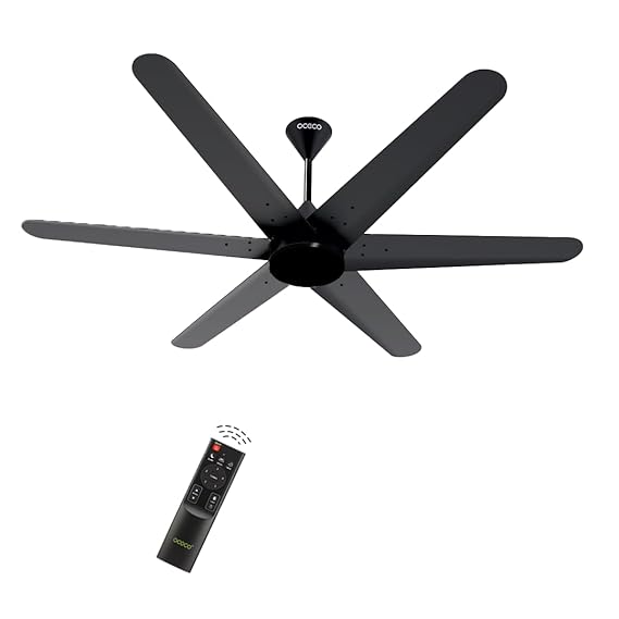 Hexo Ceiling Fan with Remote Operation 1200mm BLDC Motor 6 Blade Ceiling Fan for Living Room Saves Upto 65% Energy with 2 Year Warranty