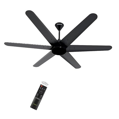 Hexo Ceiling Fan with Remote Operation 1200mm BLDC Motor 6 Blade Ceiling Fan for Living Room Saves Upto 65% Energy with 2 Year Warranty