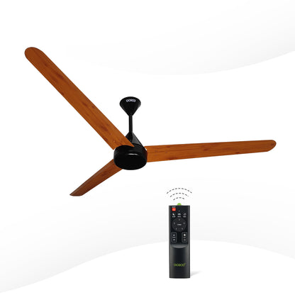 Fansio BLDC Remote Control Ceiling Fan with 3 Blades Modern Ceiling Fan in White & Black Color 5 Star Rated Energy Saving Fan