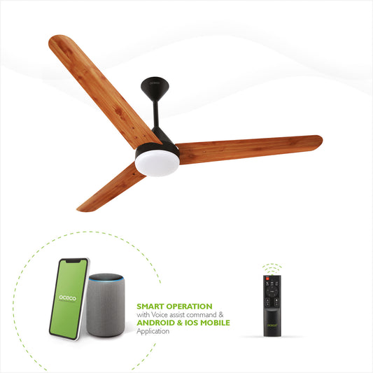 Fansio Smart Ceiling Fan with Alexa LED Indicators, Mobile App, Smart Remote and 5-Star Rated that 65% Energy Savings 3-Year Warranty