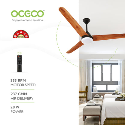 Fansio Light Remote Control BLDC Energy Saving Ceiling Fan and LED Indicators Smart Control 5-Star Rated Fan Saves Upto 65% Energy Backed by Reliable 3-Year Warranty