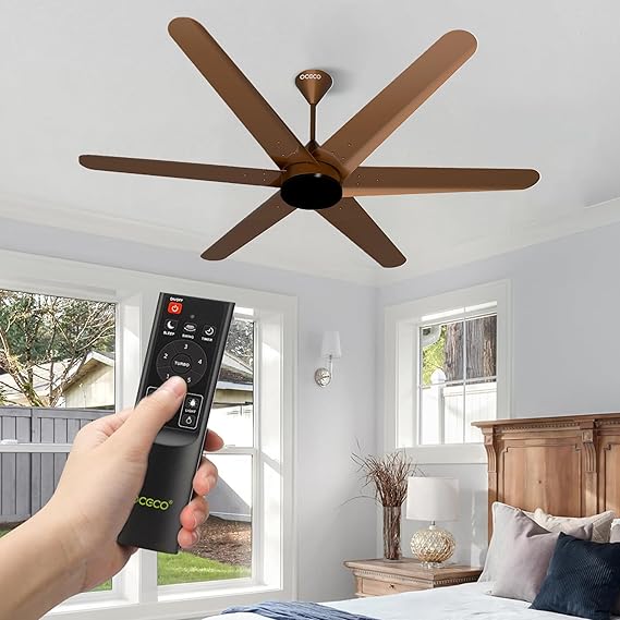 Hexo Ceiling Fan with Remote Operation 1200mm BLDC Motor 6 Blade Ceiling Fan for Living Room Saves Upto 65% Energy with 2 Year Warranty