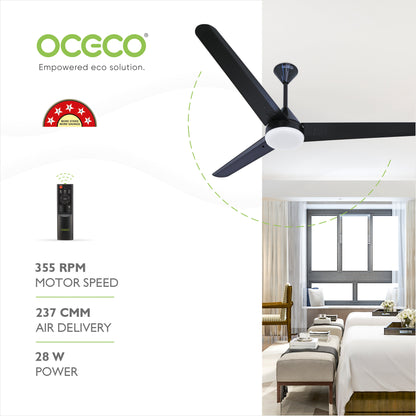 Fansio Light Remote Control BLDC Energy Saving Ceiling Fan and LED Indicators Smart Control 5-Star Rated Fan Saves Upto 65% Energy Backed by Reliable 3-Year Warranty