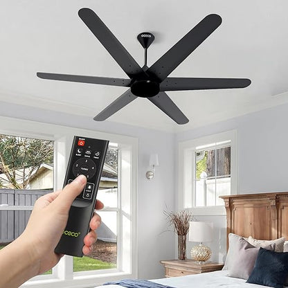 Hexo Ceiling Fan with Remote Operation 1200mm BLDC Motor 6 Blade Ceiling Fan for Living Room Saves Upto 65% Energy with 2 Year Warranty