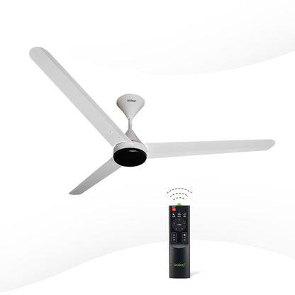 Fansio BLDC Remote Control Ceiling Fan with 3 Blades Modern Ceiling Fan in White & Black Color 5 Star Rated Energy Saving Fan