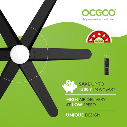 Helico BLDC Ceiling Fan with Remote & LED Light Silent Smart Designer Fan Brown Metallic Luxury Decorative Ceiling Fan for Home