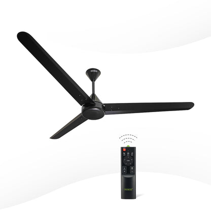 Fansio BLDC Remote Control Ceiling Fan with 3 Blades Modern Ceiling Fan in White & Black Color 5 Star Rated Energy Saving Fan