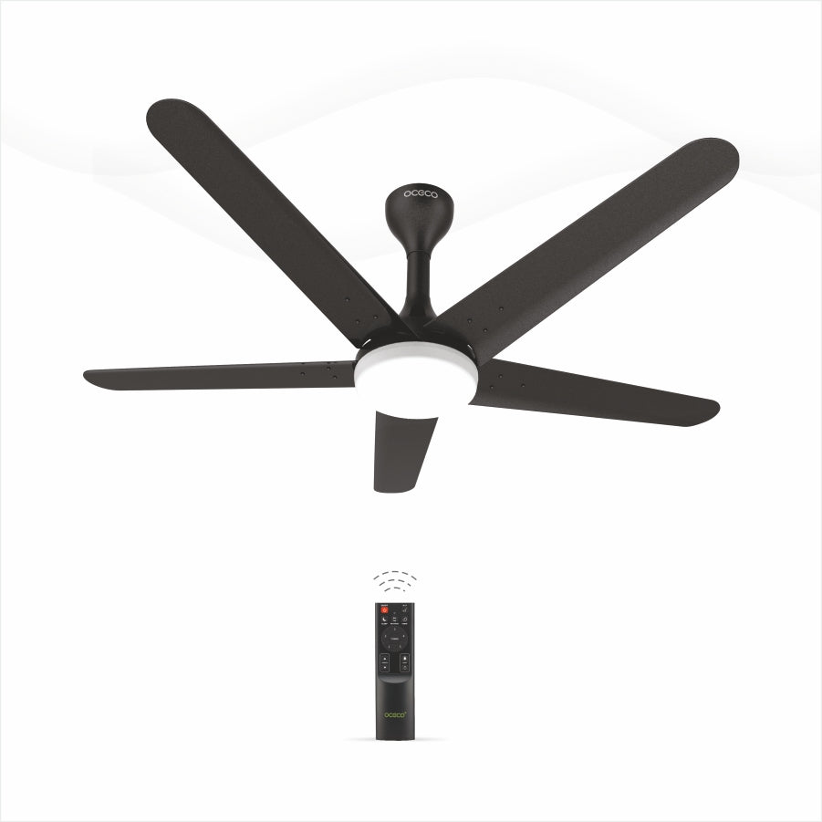 Xpressio Smart Control 5 Blade Ceiling Fan with 1225mm BLDC Motor 5-Star Rated Remote Operation and LED Indicators for Cooling Bliss Saves Upto 65% Energy Backed by Reliable 3-Year Warranty