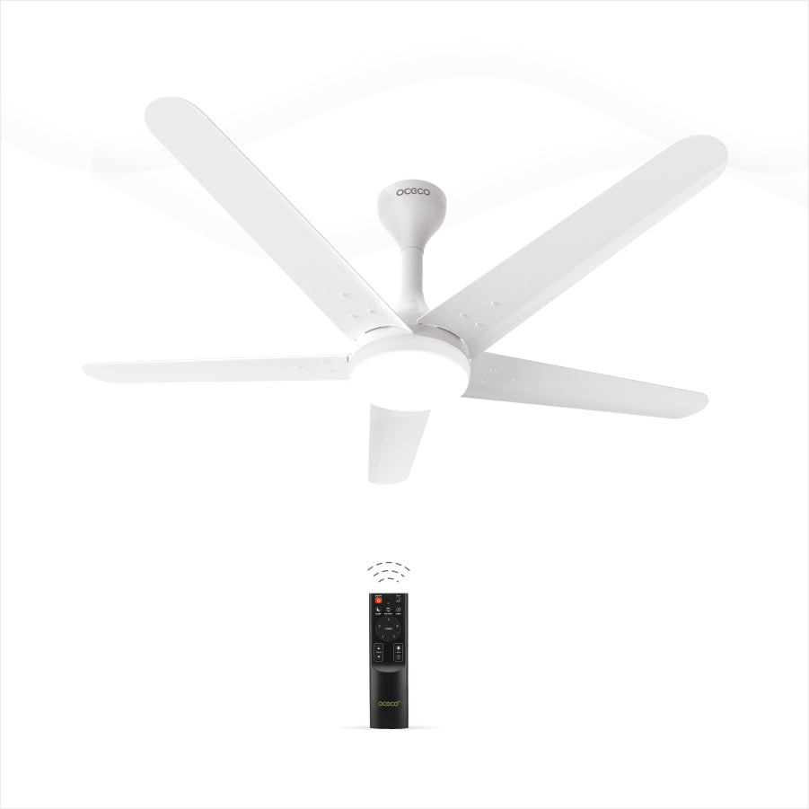 Xpressio Smart Control 5 Blade Ceiling Fan with 1225mm BLDC Motor 5-Star Rated Remote Operation and LED Indicators for Cooling Bliss Saves Upto 65% Energy Backed by Reliable 3-Year Warranty