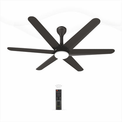 Helico BLDC Ceiling Fan with Remote & LED Light Silent Smart Designer Fan Brown Metallic Luxury Decorative Ceiling Fan for Home