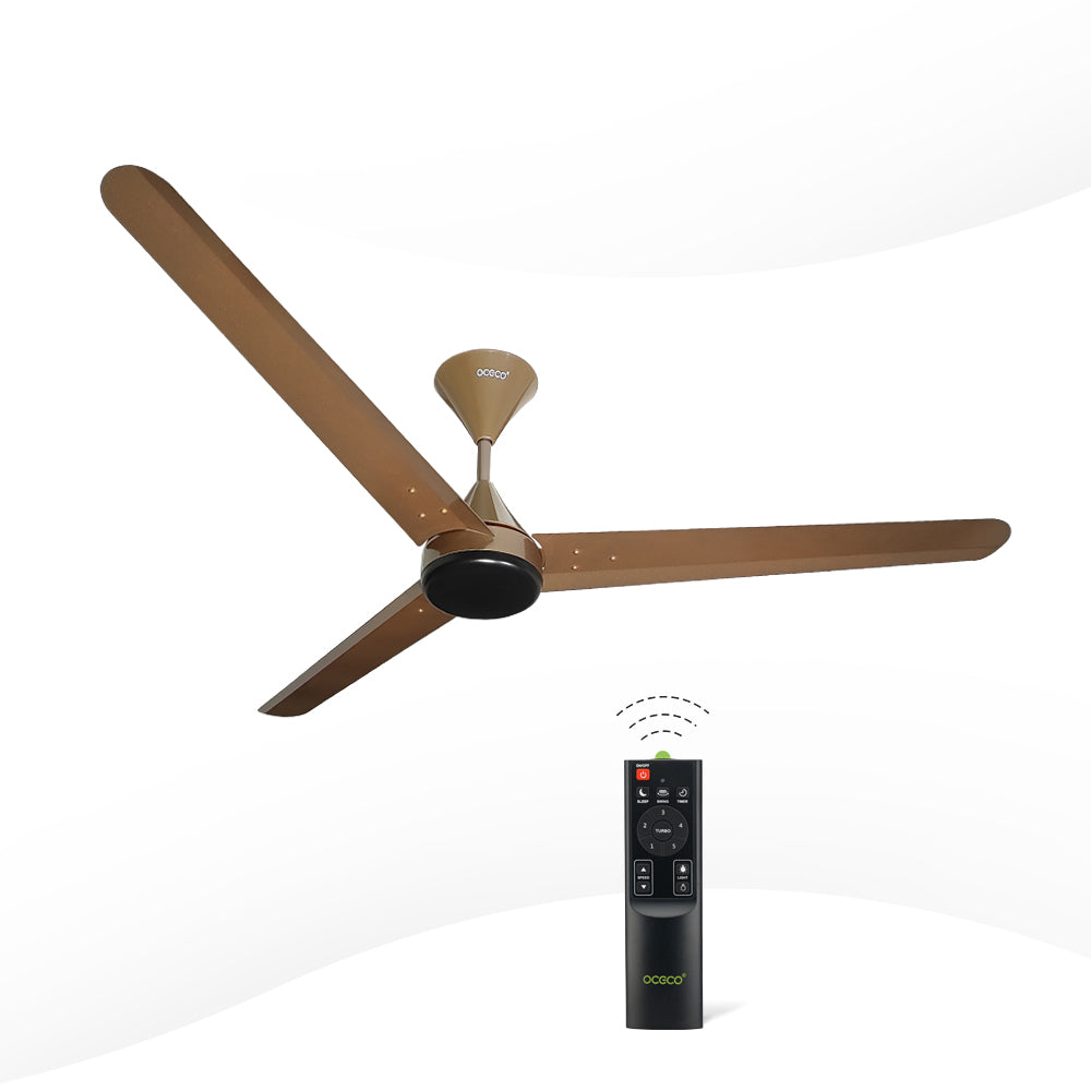 Fansio BLDC Remote Control Ceiling Fan with 3 Blades Modern Ceiling Fan in White & Black Color 5 Star Rated Energy Saving Fan