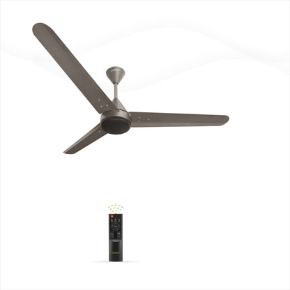 Fansio BLDC Remote Control Ceiling Fan with 3 Blades Modern Ceiling Fan in White & Black Color 5 Star Rated Energy Saving Fan