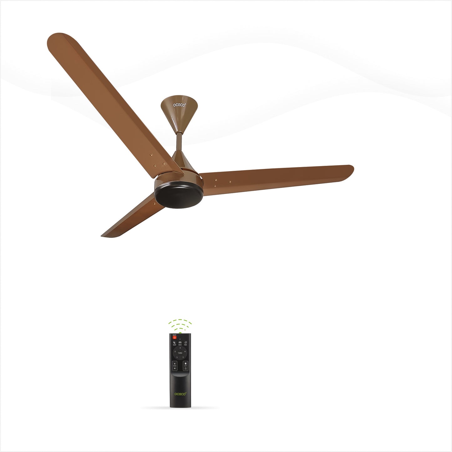 Fansio BLDC Remote Control Ceiling Fan with 3 Blades Modern Ceiling Fan in White & Black Color 5 Star Rated Energy Saving Fan