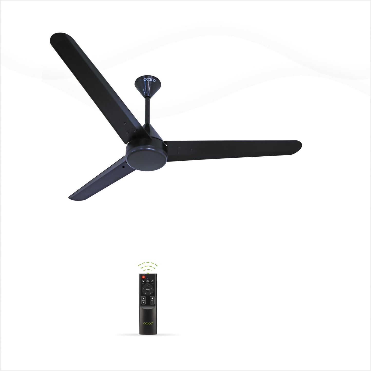 Fansio BLDC Remote Control Ceiling Fan with 3 Blades Modern Ceiling Fan in White & Black Color 5 Star Rated Energy Saving Fan