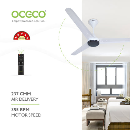 Fansio Smart 1200MM Ceiling Fan Compatible With Alexa & Remote Control 5-Star Rated Energy Saving Ceiling Fan Backed by Reliable 3-Year Warranty