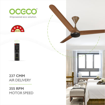 Fansio Smart 1200MM Ceiling Fan Compatible With Alexa & Remote Control 5-Star Rated Energy Saving Ceiling Fan Backed by Reliable 3-Year Warranty