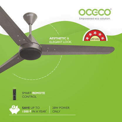 Fansio Smart 1200MM Ceiling Fan Compatible With Alexa & Remote Control 5-Star Rated Energy Saving Ceiling Fan Backed by Reliable 3-Year Warranty