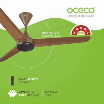 Fansio Smart 1200MM Ceiling Fan Compatible With Alexa & Remote Control 5-Star Rated Energy Saving Ceiling Fan Backed by Reliable 3-Year Warranty