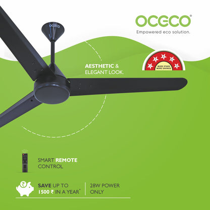 Fansio Smart 1200MM Ceiling Fan Compatible With Alexa & Remote Control 5-Star Rated Energy Saving Ceiling Fan Backed by Reliable 3-Year Warranty