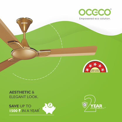 Smart A1 Ceiling Fan, the ultimate blend of aesthetic design, With a brisk 350 RPM motor and an impressive 230 CMM Air Delivery, future of cooling—reliable, energy-efficient, beautiful, and protected by a robust 2-Year Warranty.
