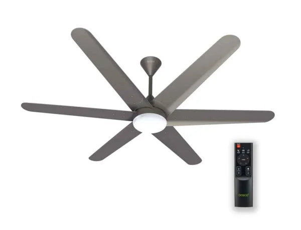 Helico BLDC Ceiling Fan with Remote & LED Light Silent Smart Designer Fan Brown Metallic Luxury Decorative Ceiling Fan for Home