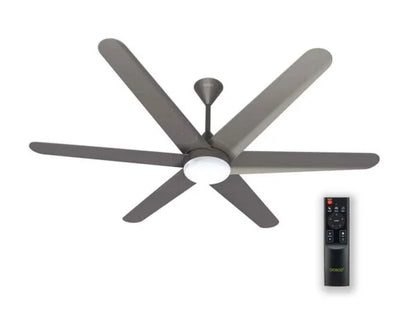 Helico BLDC Ceiling Fan with Remote & LED Light Silent Smart Designer Fan Brown Metallic Luxury Decorative Ceiling Fan for Home